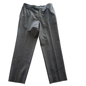 HUGO BOSS James Brown Wool Straight Leg‎ Dress Pants Flat Front Men's SZ 35 Gray